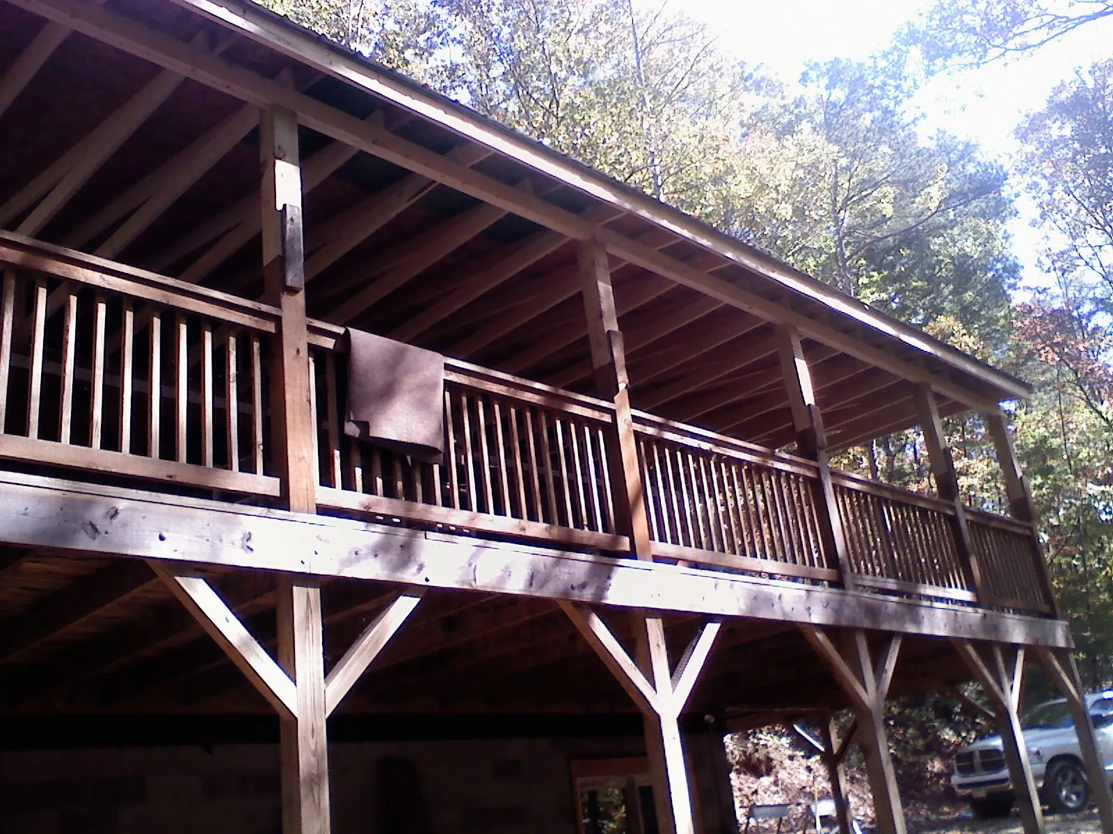 Timber framing under a new elevated porch and deck — Roof Leak Repair in Dingmans Ferry by Roofing Brothers
